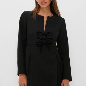 Tuckernuck Black Long Sleeve Dress with Bow Detail